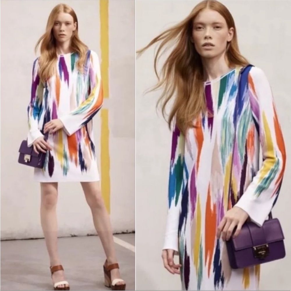MISSONI Painted Intarsia Knit Column Shift Dress size 38 / 2 New Without Tags